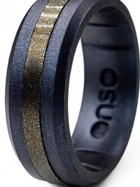 Enso Rings Axis Silicone Ring - Black Pearl/Meteorite Element - Size 11